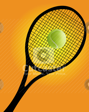 Tennis Racket and Ball Silhouette