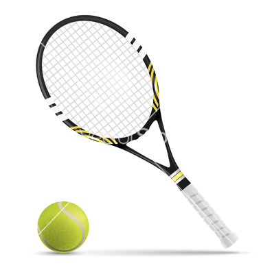 Tennis Racket and Ball Vector