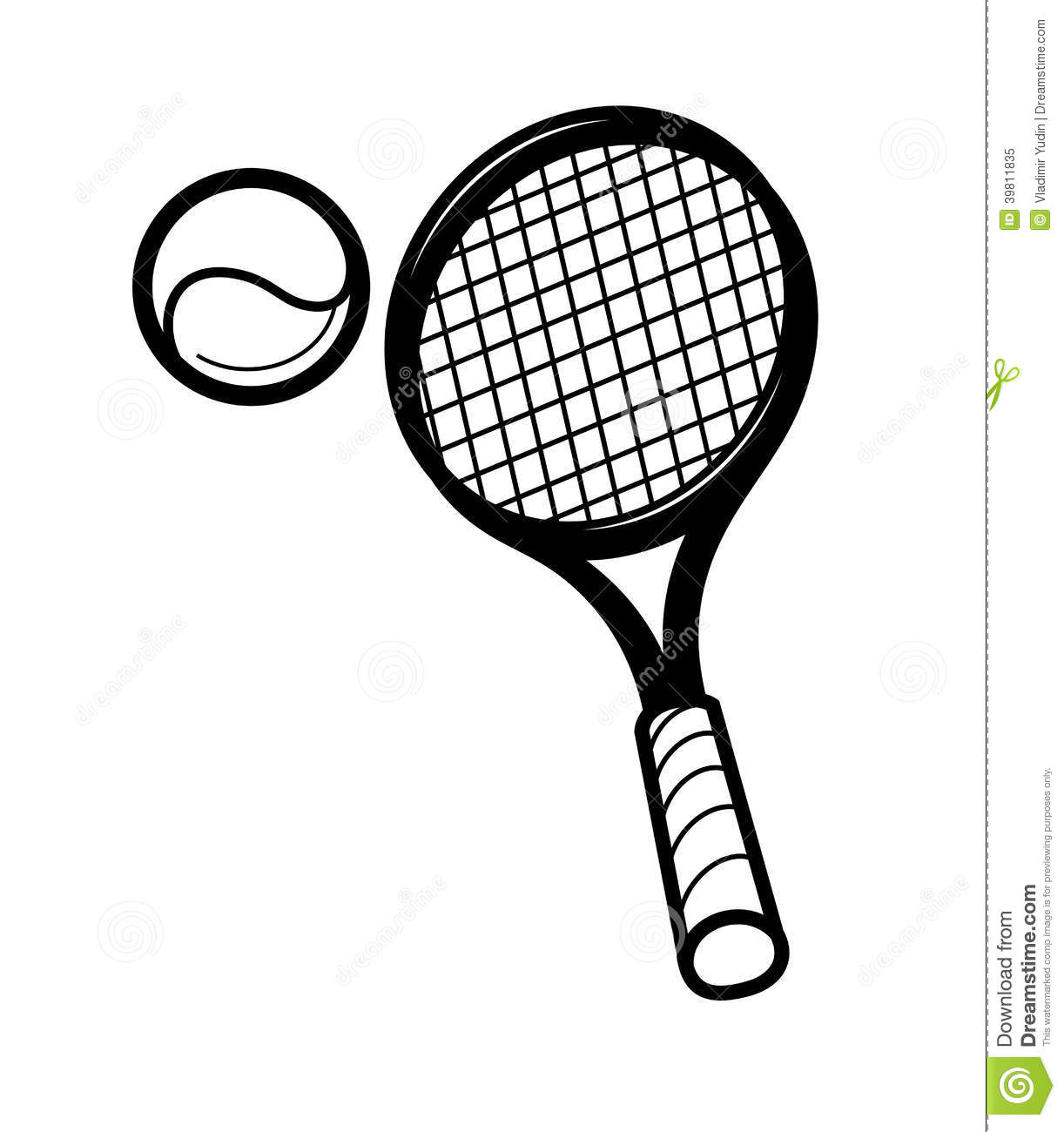Tennis Racket Clip Art Black and White