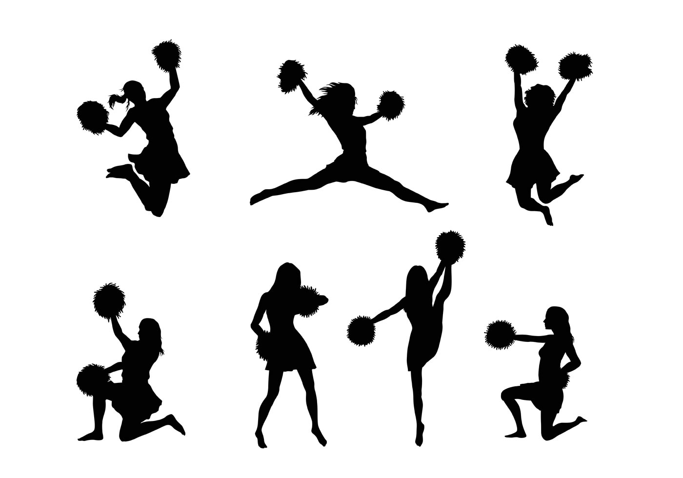 Vector Art Silhouette of Cheerleader