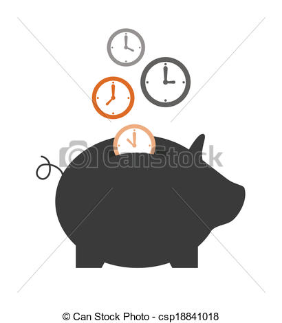 Vector Clip Art of Saving Time