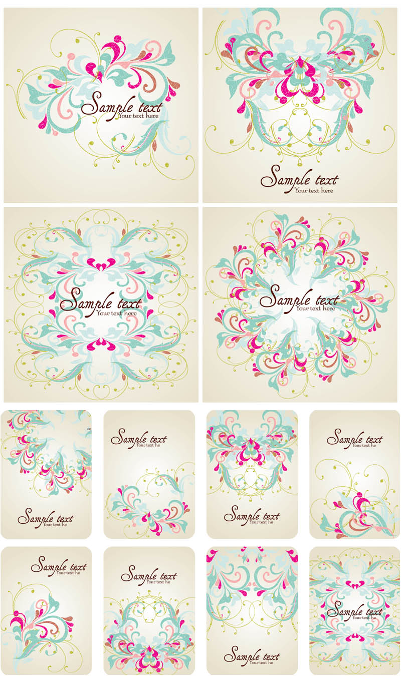 Vector Floral Frames Clip Art