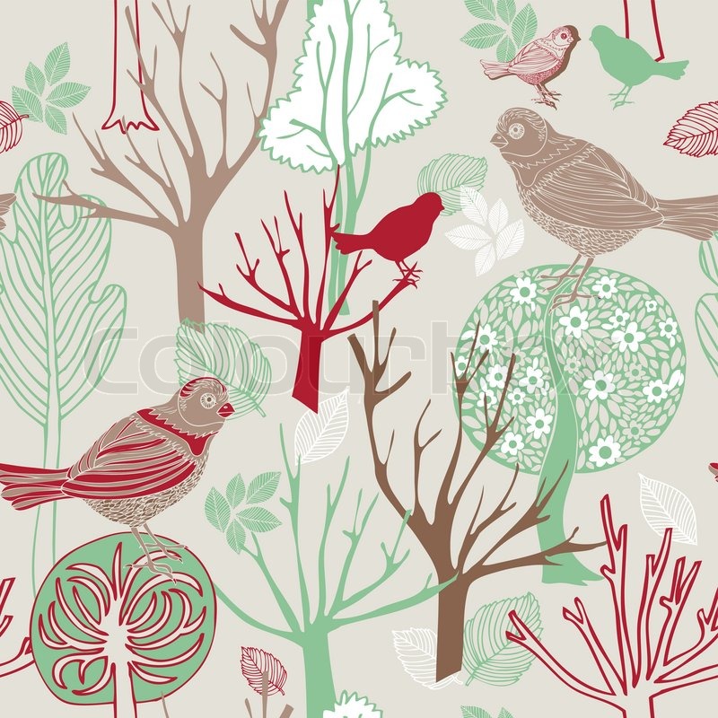 Vintage Bird Seamless Pattern