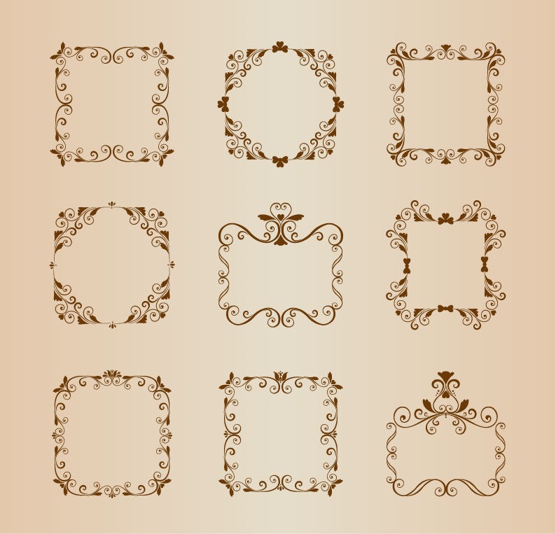 Vintage Floral Border Vector Art