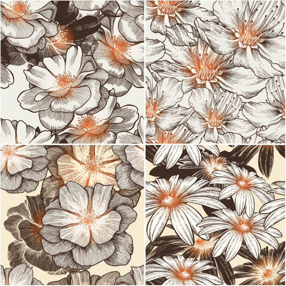 Vintage Flower Vector Art Free