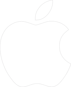 White Apple Logo with Transparent Background
