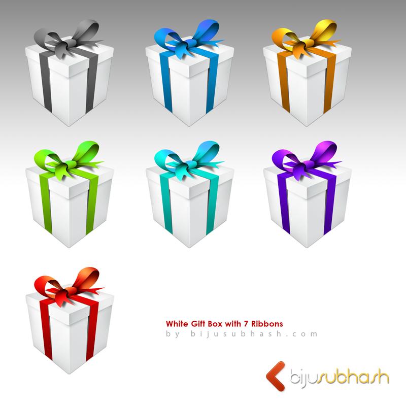 White Gift Box with Ribbon