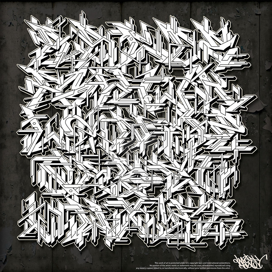 Wildstyle Graffiti Alphabet Letters