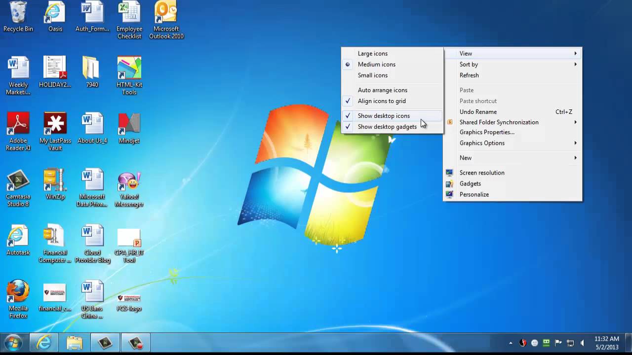 Windows 7 Show Desktop Icon