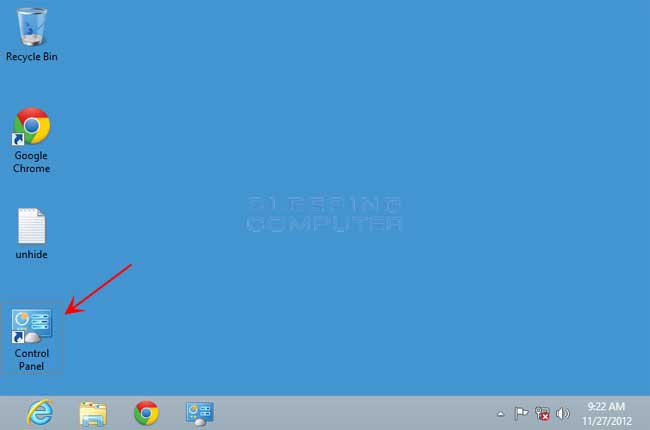 Windows 8 Control Panel Shortcut