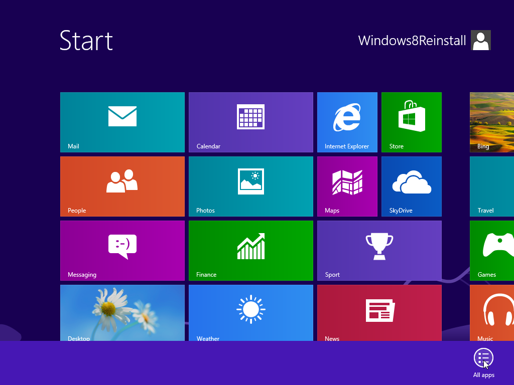 Windows 8 Start Desktop