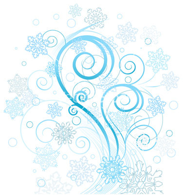 Winter Snowflake Swirl Designs Clip Art