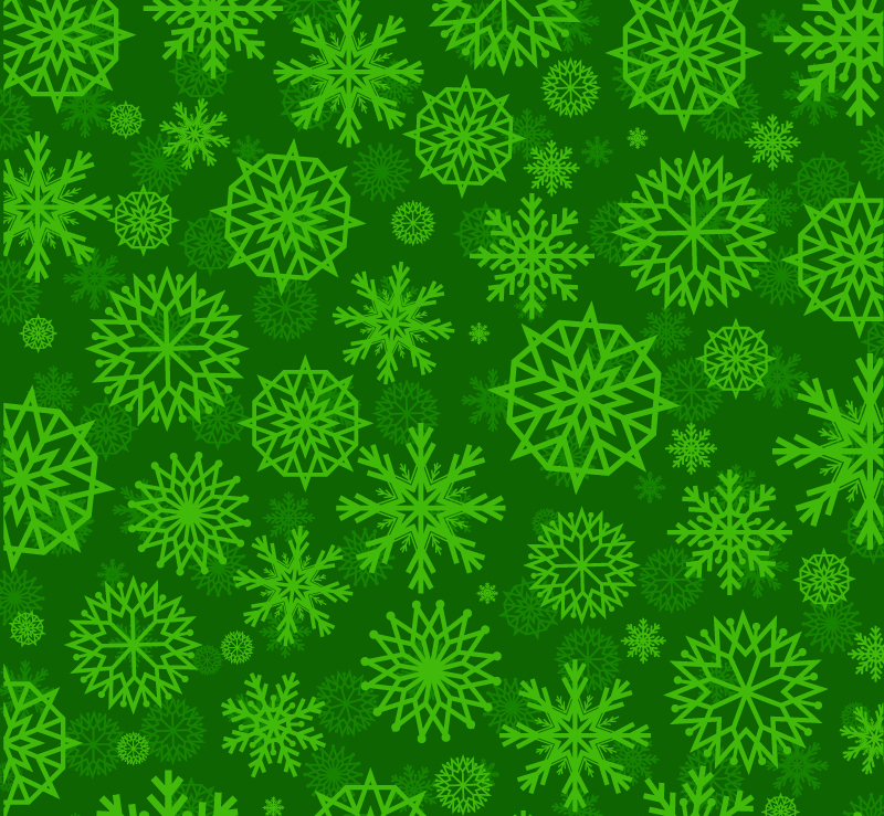 Winter Snowflake Vector Background Green