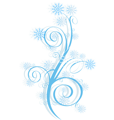 Winter Snowflakes Vector Swirl