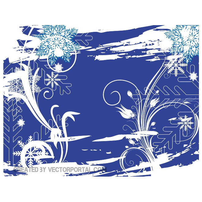 Winter Snowflakes Vector Swirl