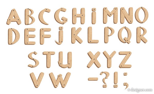 Wood Grain Font Letters Wood Grain Font Letters
