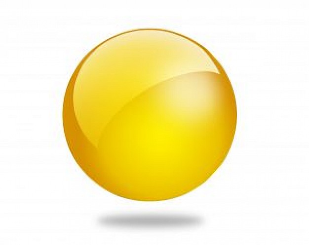 Yellow Glossy Ball Icon