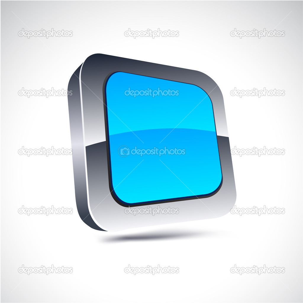 3D Blue Square Icons