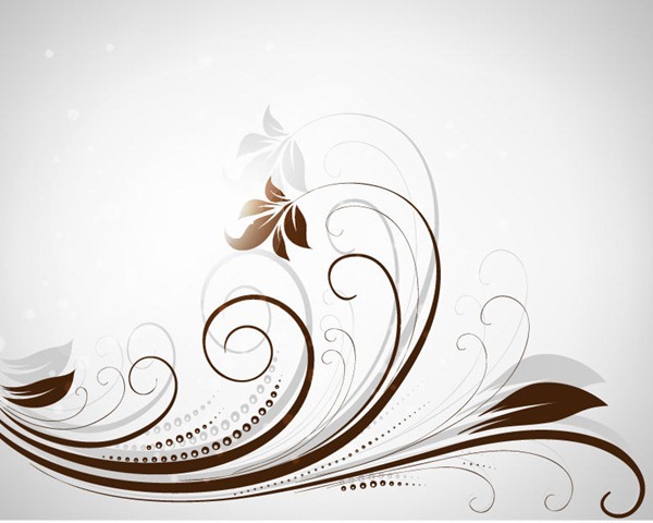 Abstract Swirl Floral Vector