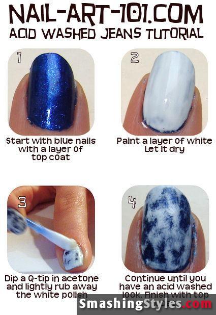 Acid Wash Nail Designs