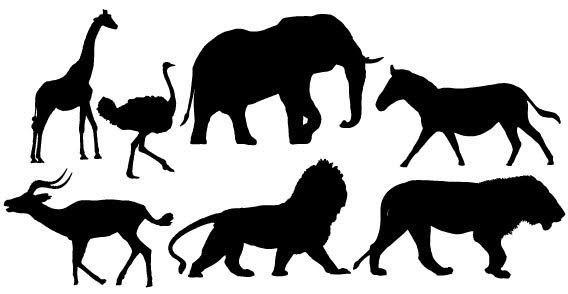 African Animal Silhouettes