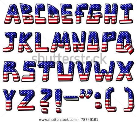 American Flag Font