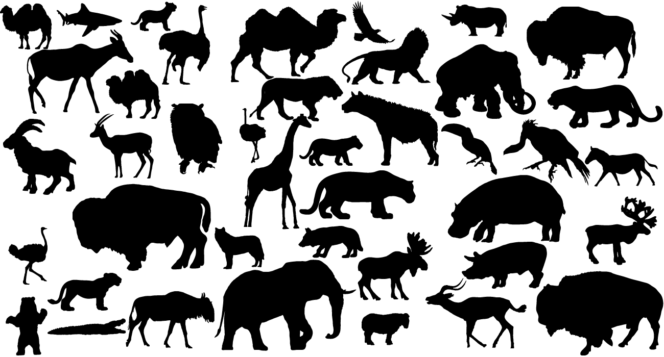 12 Animal Silhouettes Vector Free Images