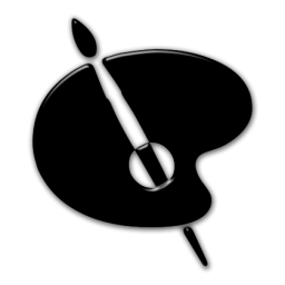 Black and White Artist Palette Icon Black and White Artist Palette Icon