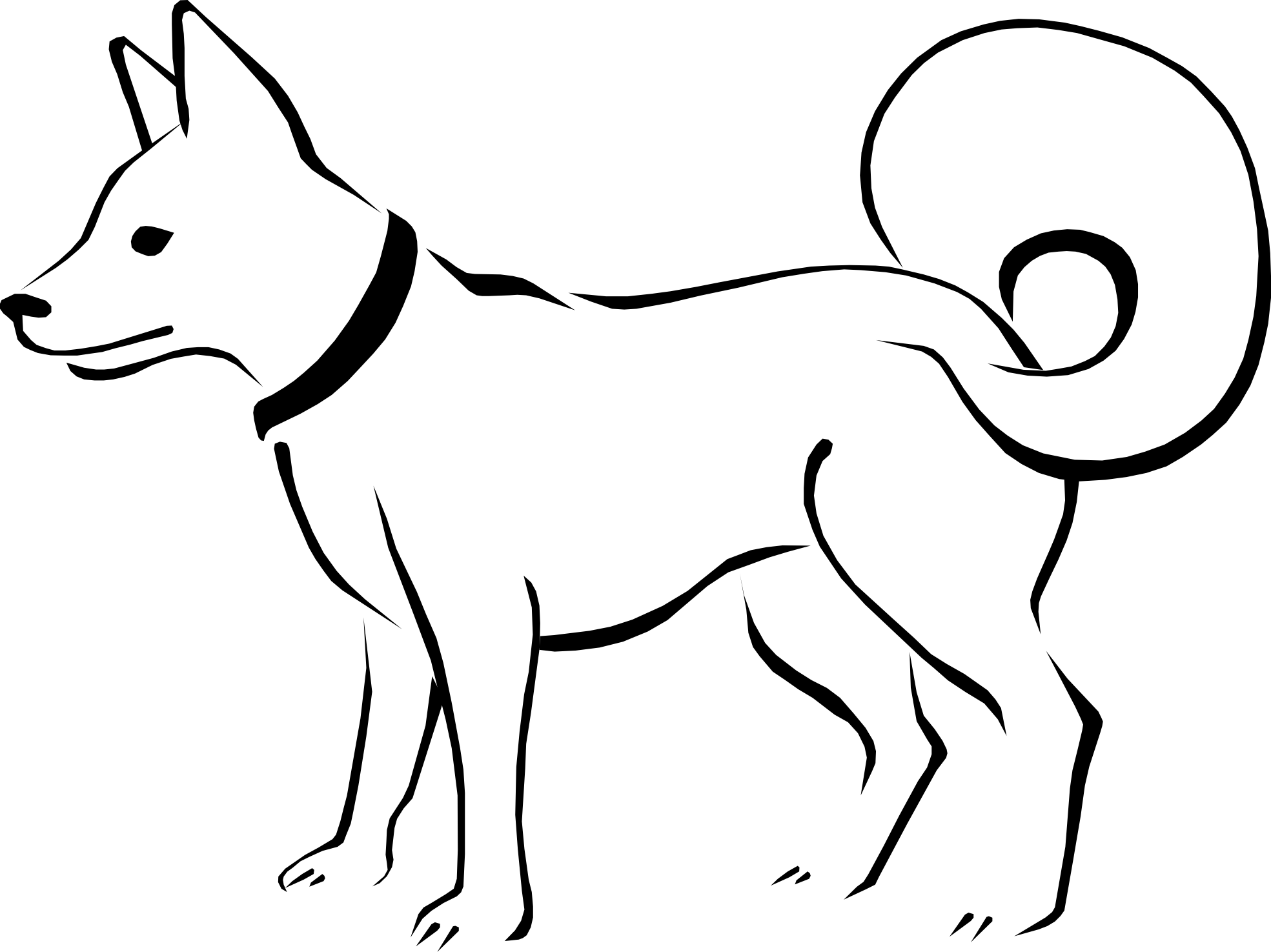 Black and White Dog Clip Art