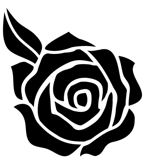 Black and White Rose Silhouette