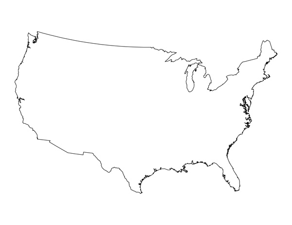 Blank Outline Map United States