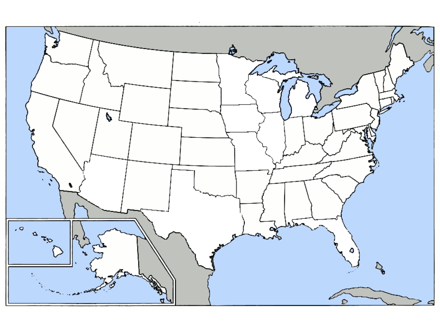 Blank US Maps United States