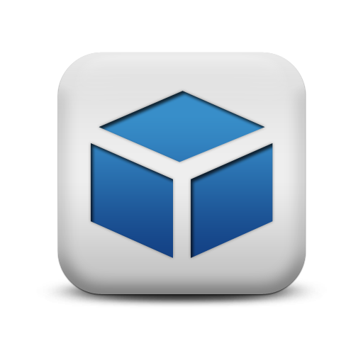 Blue and White Square Icon Com