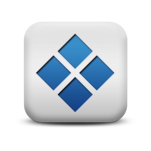 Blue and White Square Icon Com