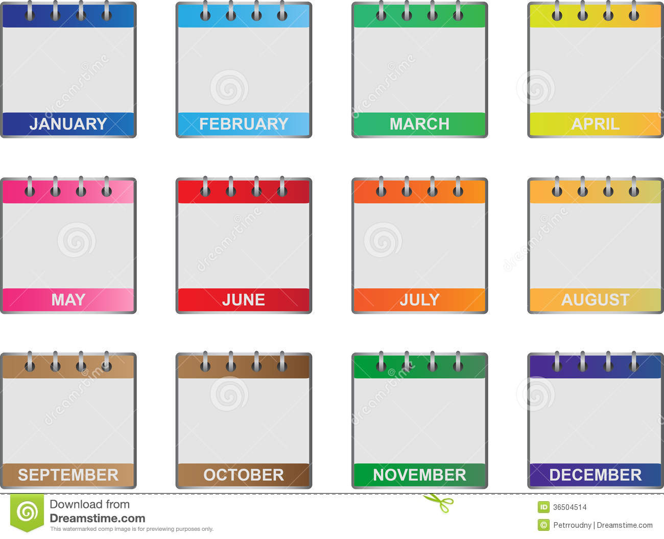 Calendar of All 12 Months of the Year