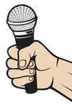 Cartoon Hand Holding Microphone