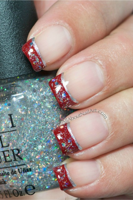 Christmas French Tip Nail Art