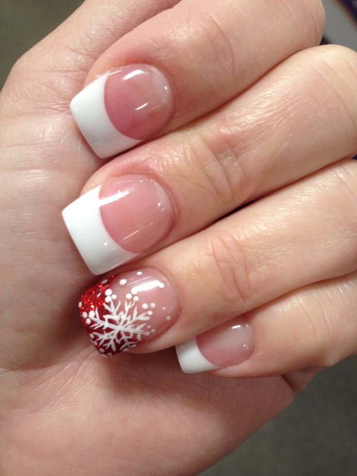 Christmas French Tip Nail Designs