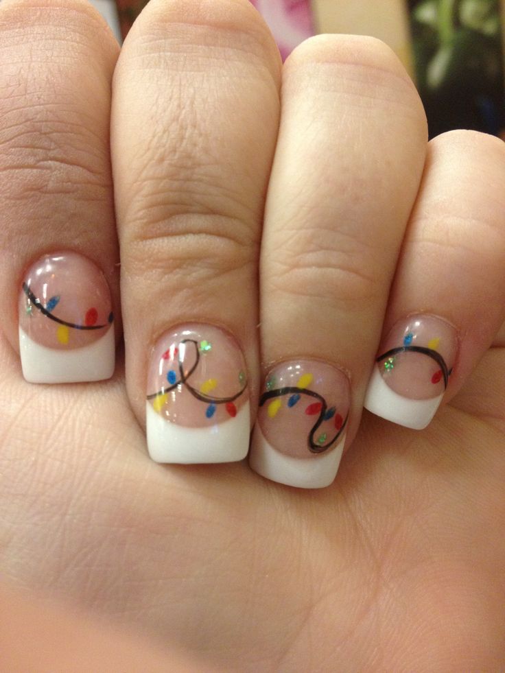 Christmas Lights Nail Design