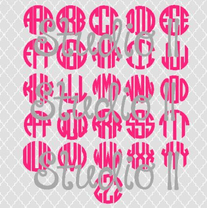 Circle Monogram Font Silhouette