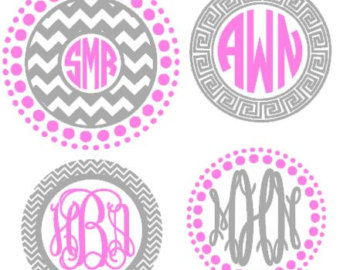 Circle Monogram Font Silhouette