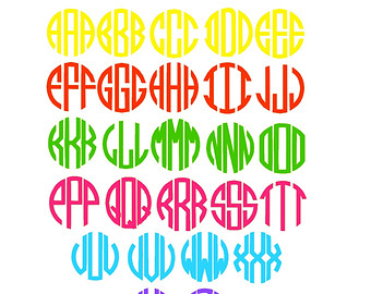 Circle Monogram Font SVG