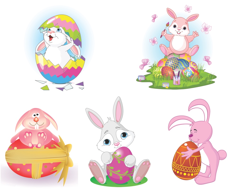 Cute Easter Bunny Vector Cute Easter Bunny Vector