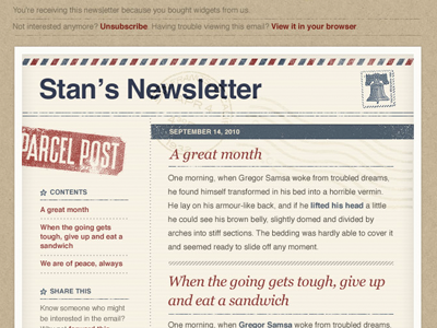 Email Newsletter Layout