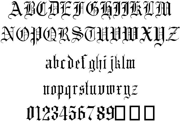 16 Gothic Text Font Images