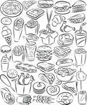 Fast Food Clip Art Black and White