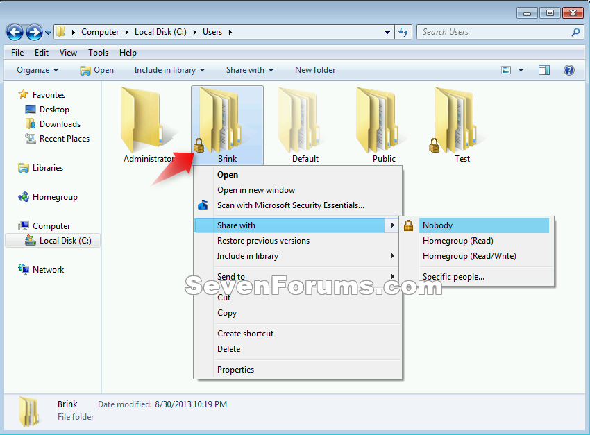 File Lock Icon On Windows 7