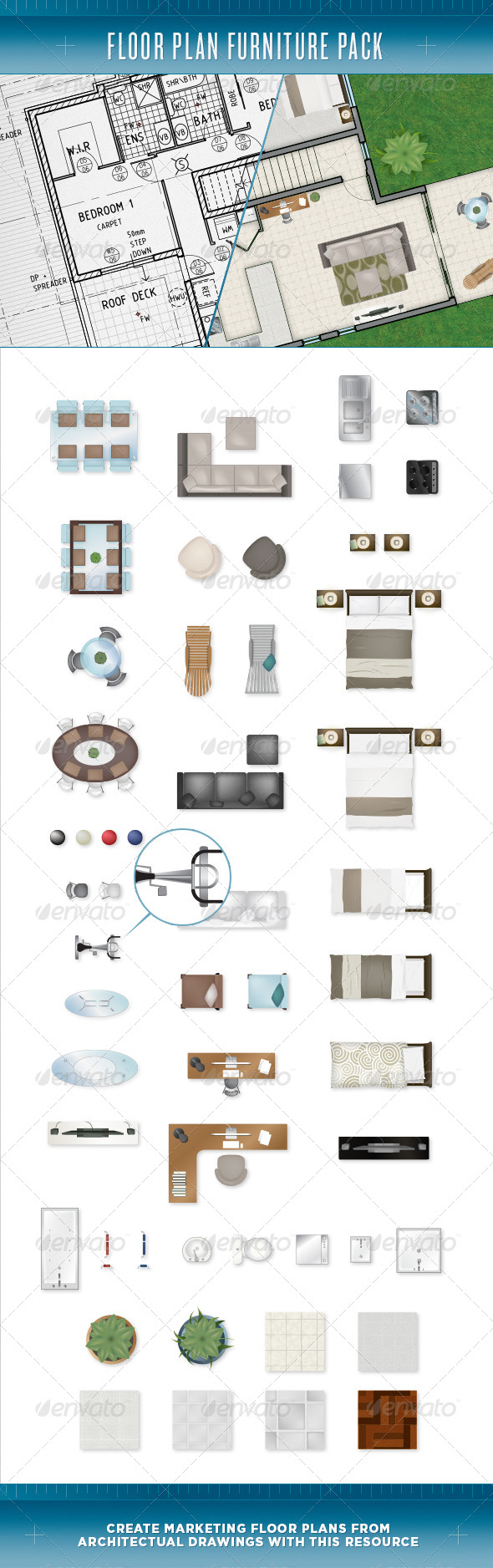 Floor Plan Furniture Vector