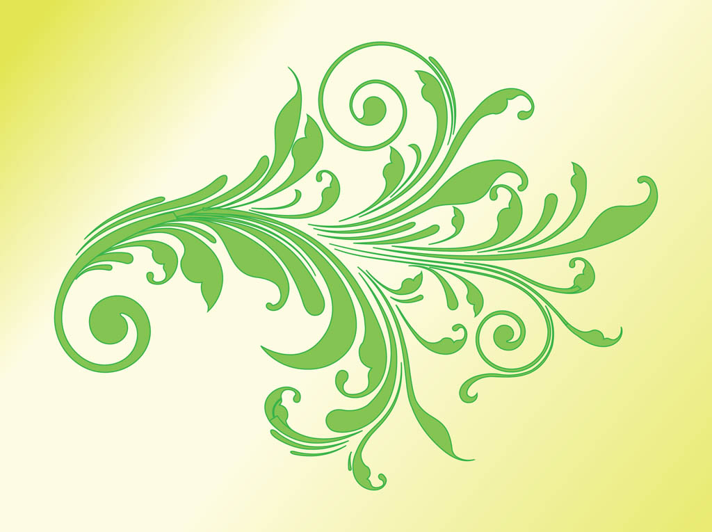 Floral Swirl Vector Art