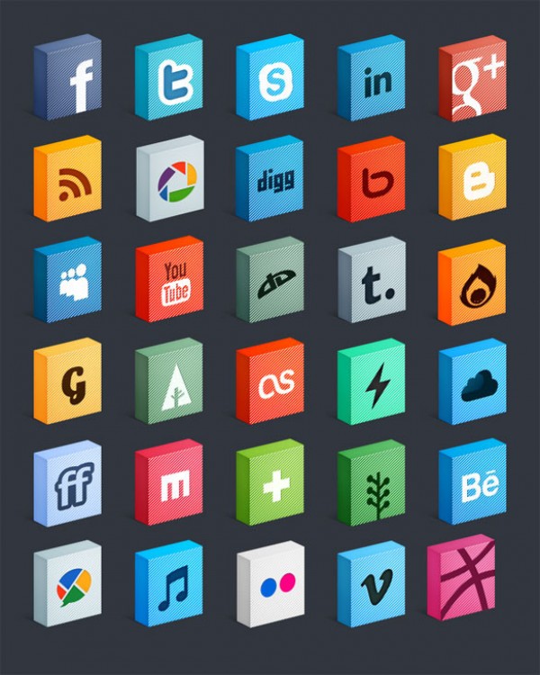 Free 3D Social Media Icons